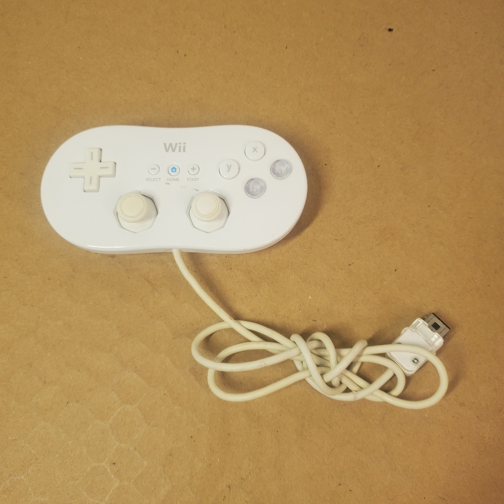 Official Nintendo Wii Classic Video Game Controller White RVL-005 OEM WORKS